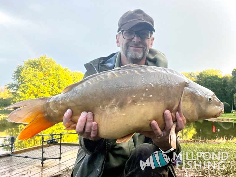 Caught by Darren - one of our new C5 Mirror Carp - weight 20lbs 10ozs - so they have put on about 3lbs in weight since they arrived. Caught using Krill Boilies and Sticky Bait pellets
